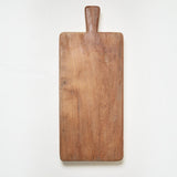 Reclaimed oak cutting board, side view showing thickness