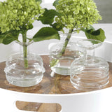 Zodax ZOCH-2238 unique glass bud vase, clear glass with decorative detailing