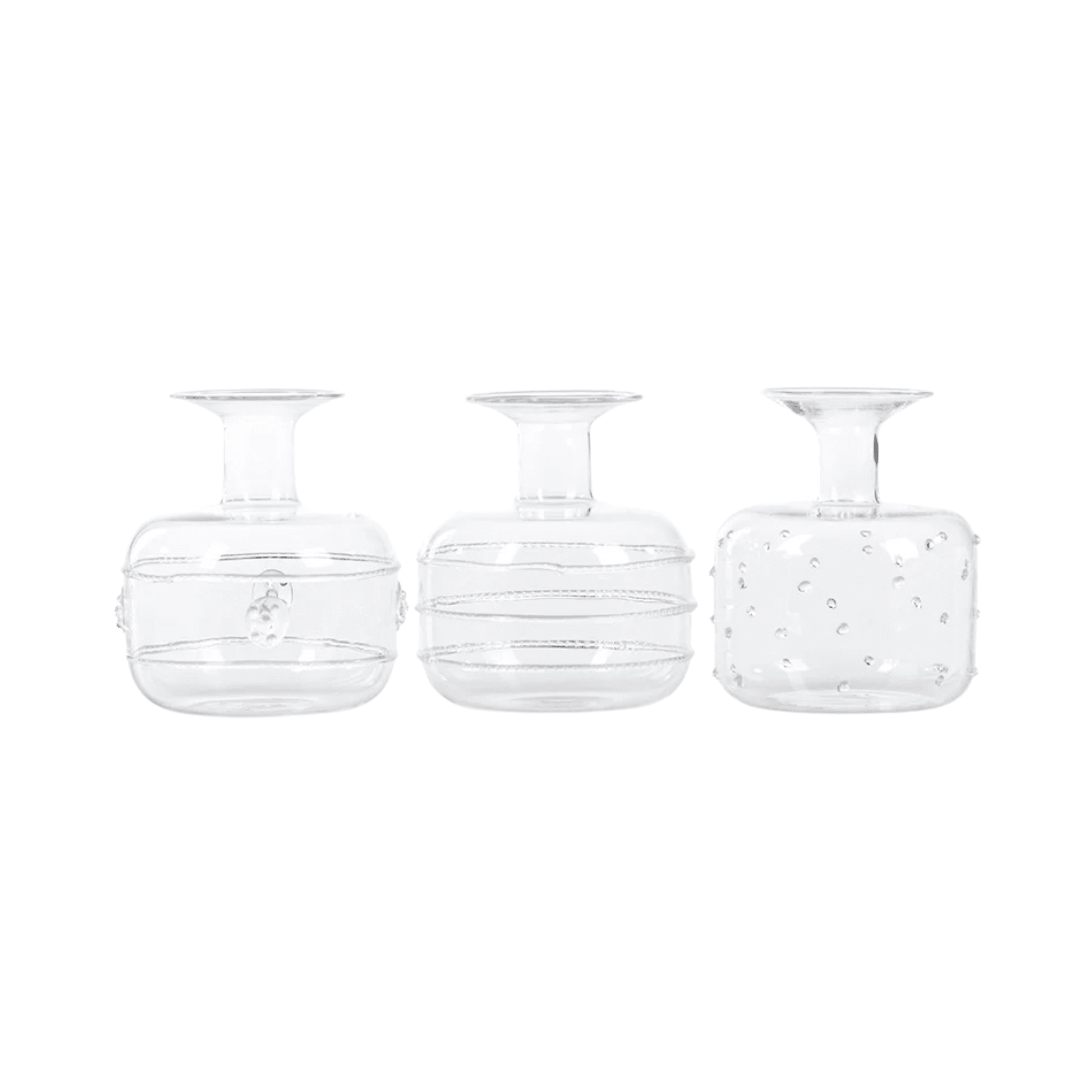 Unique handmade glass bud vase, 3.5"W x 4.25"H, motif varies – Zodax ZOCH-2238