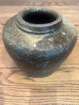 Vintage glazed bean pot sourced from Sweden — earthy stoneware vessel
