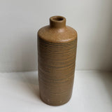 Vintage blue line ceramic bud vase — detail view