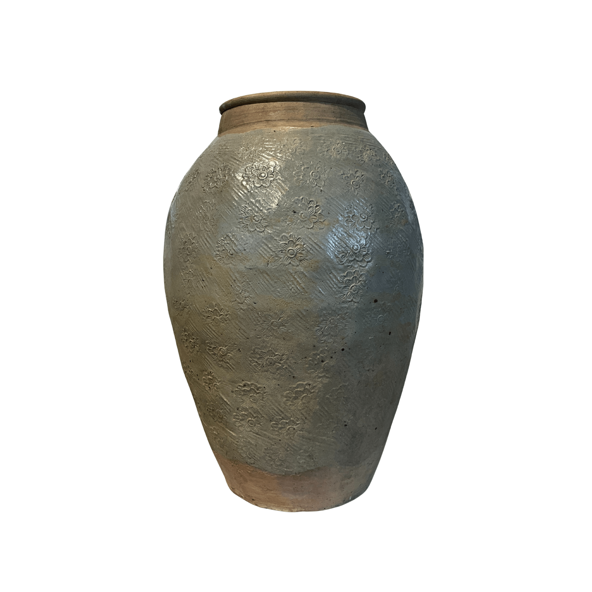 Vintage Ceramic Jar with Floral imprints