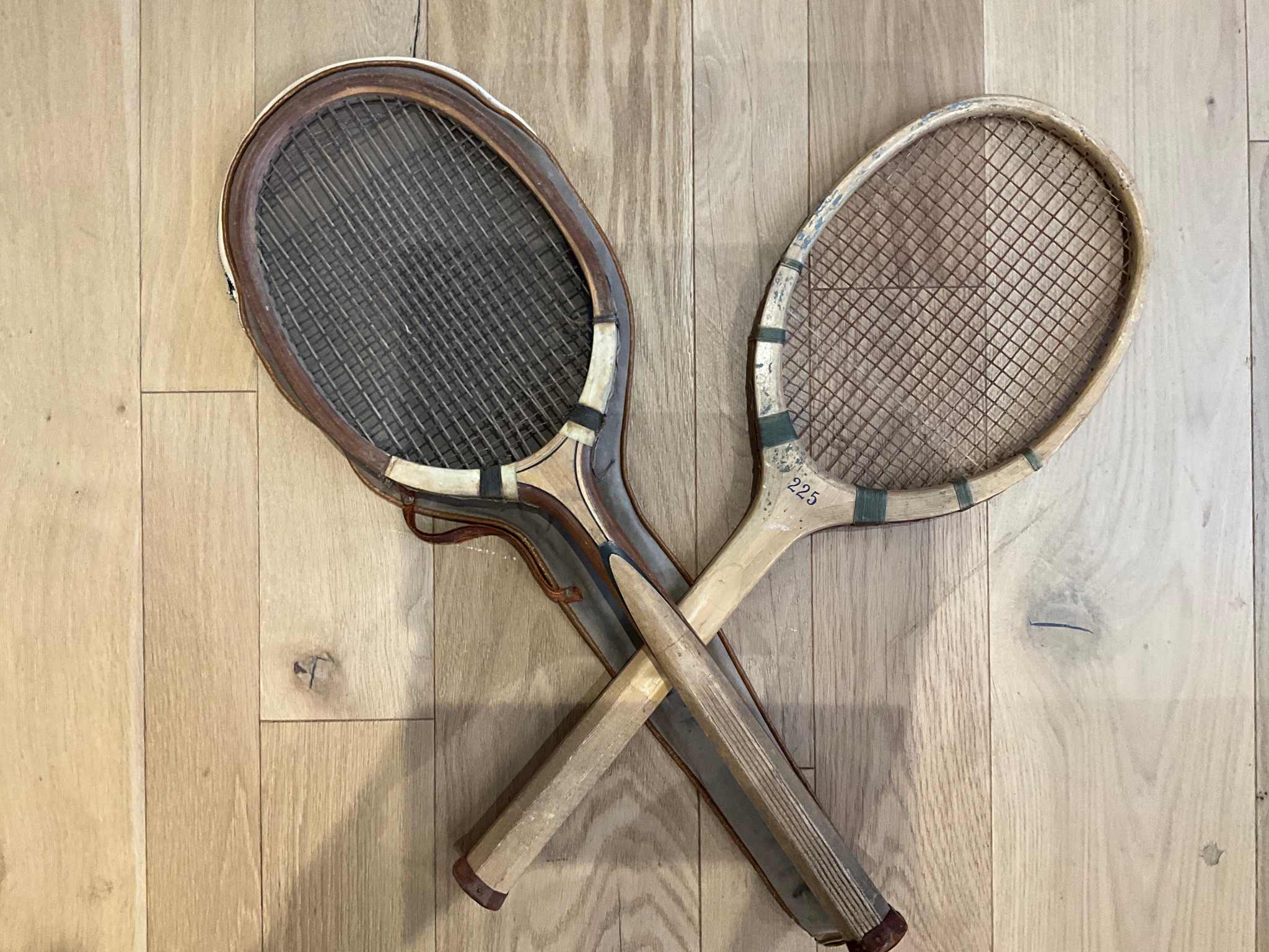 Vintage wooden tennis racket — collectible decor piece