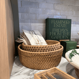 Vintage woven basket large — alternate angle