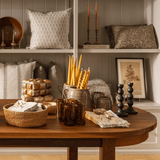 Vintage woven basket large — top view