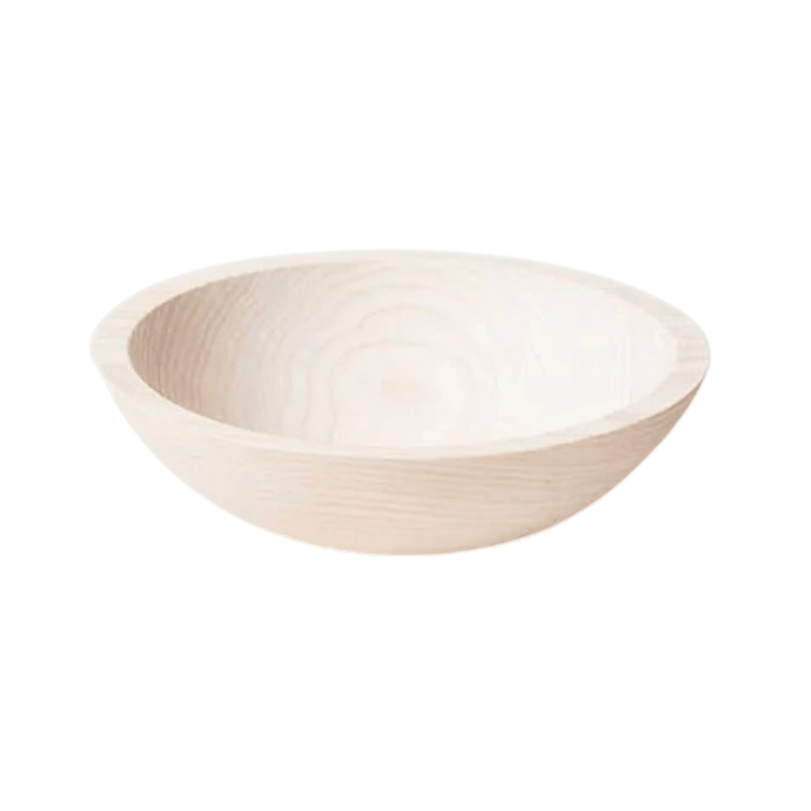 White crafted wooden bowl hand-carved from New England ash, Farmhouse Pottery