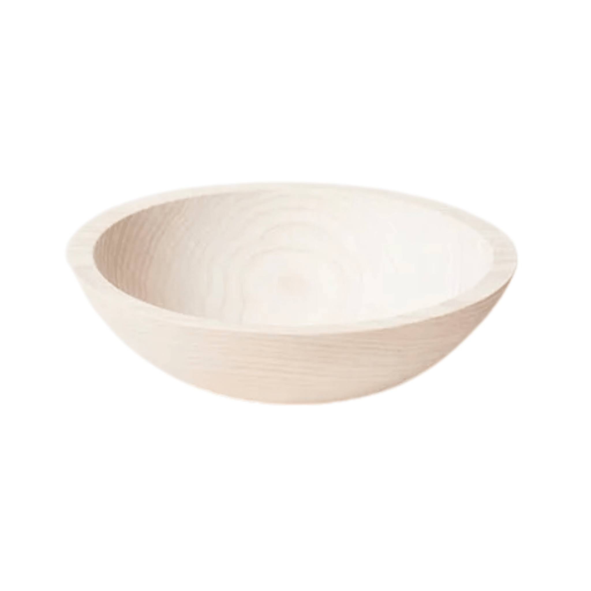 White crafted wooden bowl hand-carved from New England ash, Farmhouse Pottery