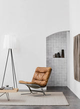 Armadillo Winnow Rug in Alabaster, a second view of the handwoven wool flatweave rug in a styled interior