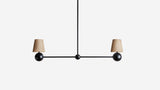 Workstead Bole Pendant II in Matte Black Enamel with Natural Burlap shade