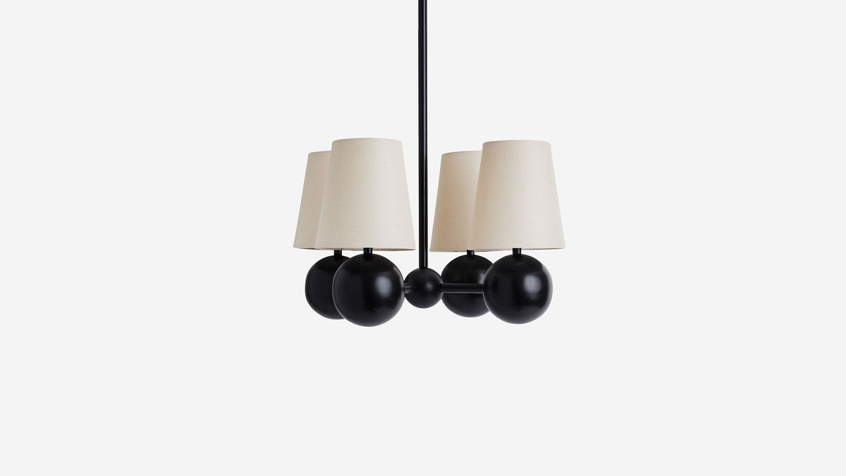 Workstead Bole Pendant IV with Natural Linen shade