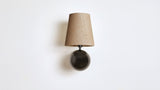 Workstead Bole Sconce in Matte Black Enamel with Natural Burlap shade