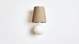 Workstead Bole Sconce in Matte White Enamel with Natural Burlap shade