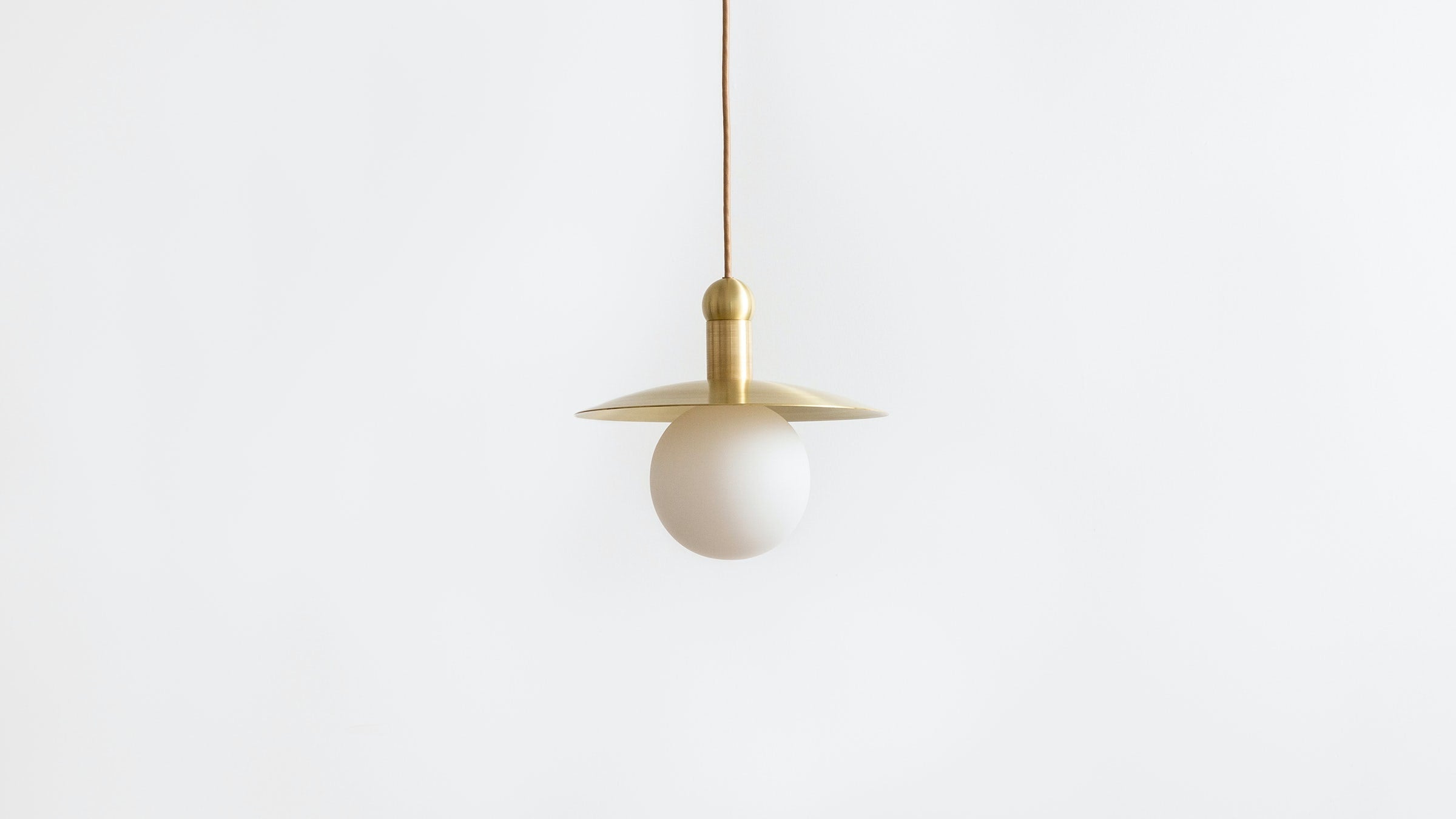 Workstead Helios Cord Pendant in Hewn Brass