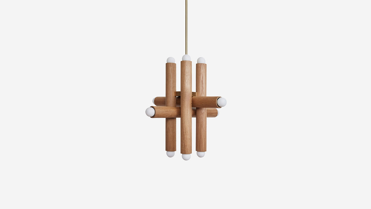 Workstead Hieroglyph Pendant XII, nested wood cylinders