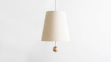 Workstead House Cord Pendant Large in Hewn Brass with Natural Linen shade