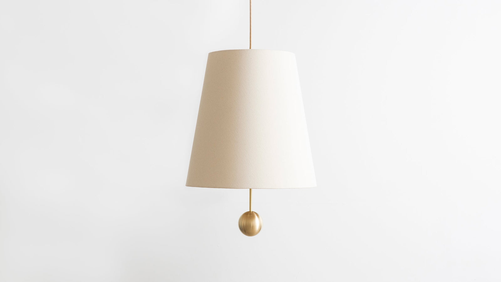 Workstead House Cord Pendant Large in Hewn Brass with Natural Linen shade