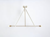 Workstead Lodge Chandelier II in Painted White with Hewn Brass hardware, illuminated