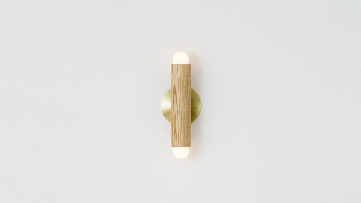 Workstead Lodge Double Sconce in Natural Oak