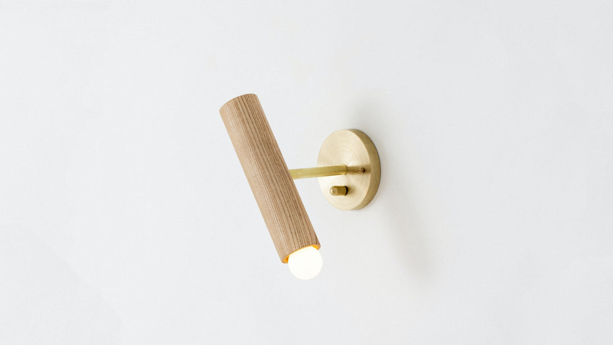 Workstead Lodge Extension Sconce in Natural Oak
