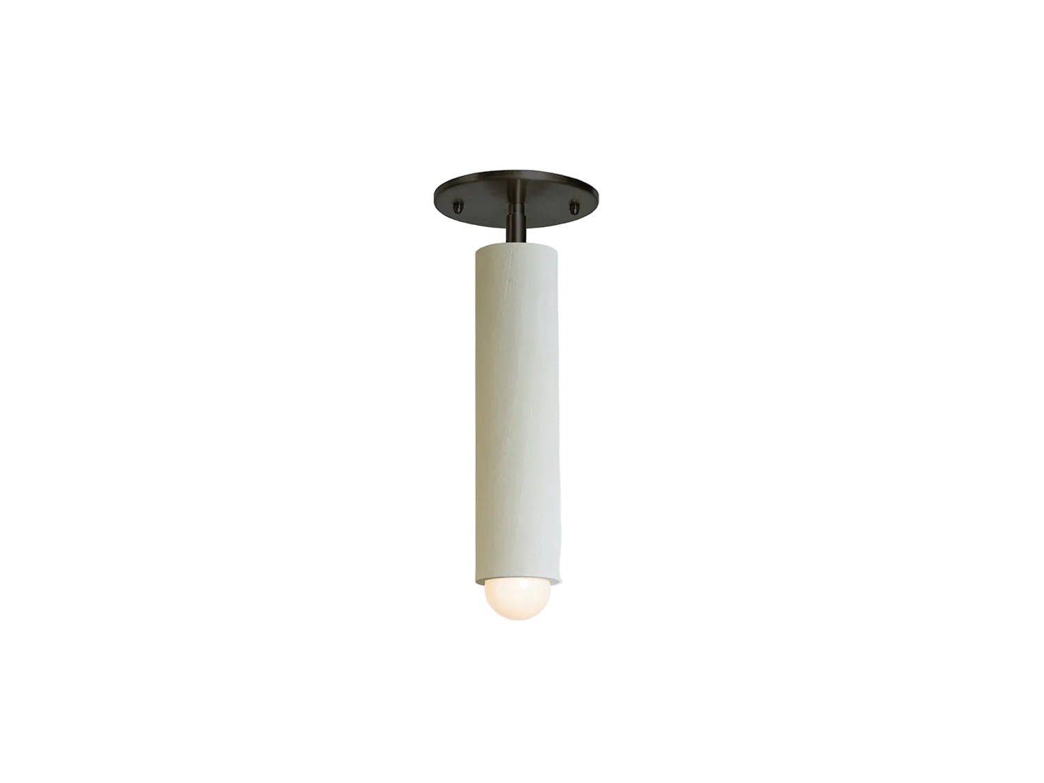 Workstead Lodge Flush Mount in Painted White with Blackened Brass hardware