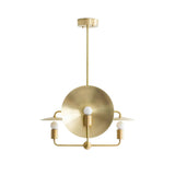 Workstead Orbit Chandelier in Hewn Brass