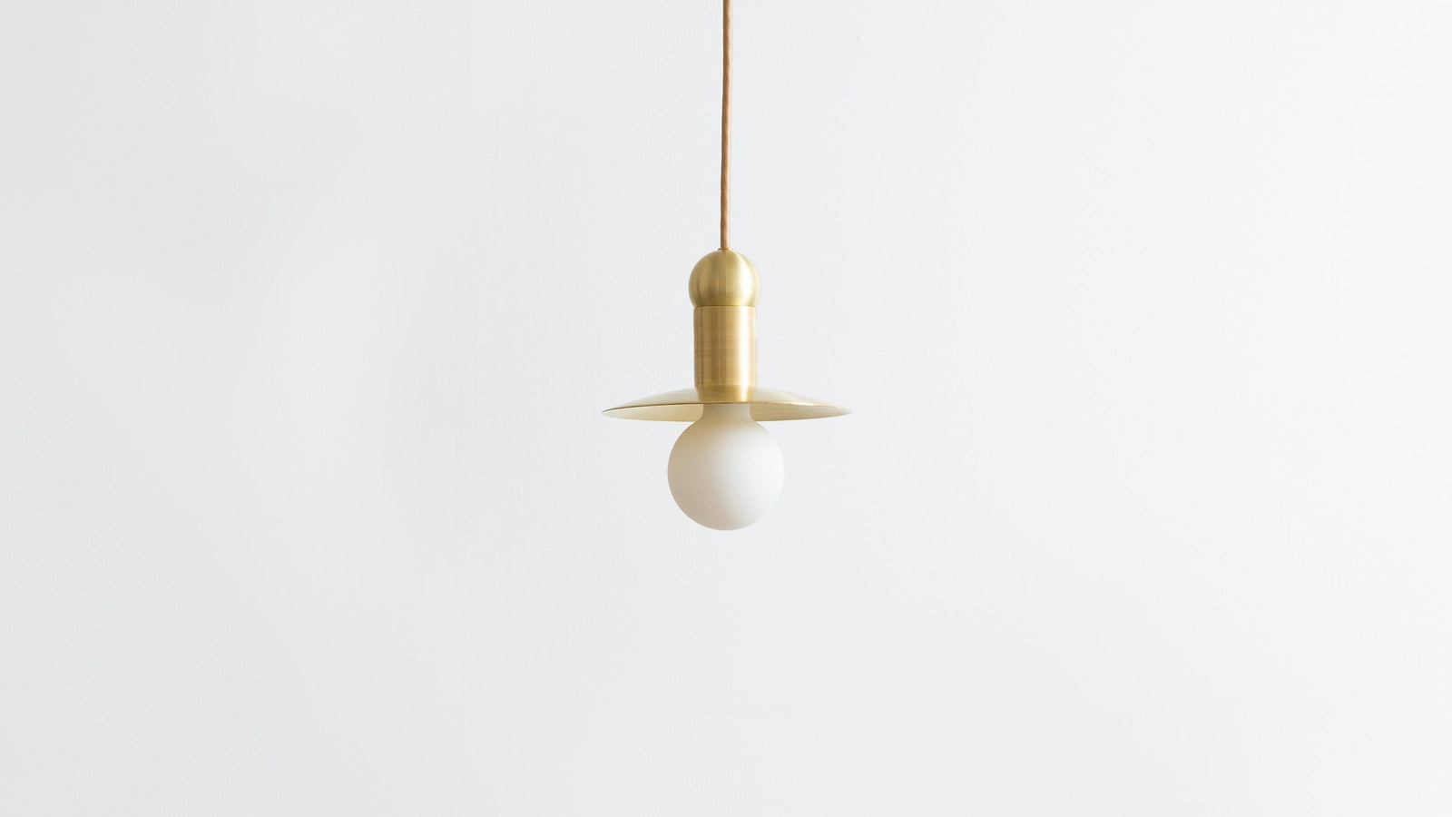 Workstead Orbit Cord Pendant in Hewn Brass