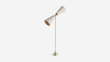 Workstead Pendolo Floor Lamp Medium, Hewn Brass with Natural Linen shade