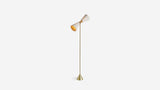Workstead Pendolo Floor Lamp Small, Natural Linen shade illuminated