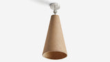 Workstead Pendolo Flush Mount Large, Brushed Nickel with Natural Burlap shade
