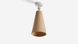 Workstead Pendolo Flush Mount Medium, Brushed Nickel with Natural Burlap shade