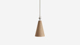 Workstead Pendolo Pendant I Large, Brushed Nickel with Natural Burlap shade
