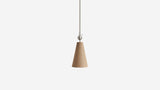 Workstead Pendolo Pendant I Medium, Brushed Nickel with Natural Burlap shade