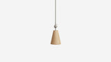 Workstead Pendolo Pendant I Small, Brushed Nickel with Natural Burlap shade