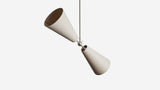 Workstead Pendolo Pendant II Medium, Brushed Nickel with Natural Linen shade