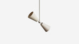 Workstead Pendolo Pendant II Small, Brushed Nickel with Natural Linen shade
