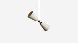 Workstead Pendolo Pendant II Small, Hand Finished Bronze with Natural Linen shade