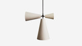 Workstead Pendolo Pendant III, Hand Finished Bronze with Natural Linen shade