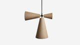 Workstead Pendolo Pendant III, Hand Finished Bronze with Natural Burlap shade