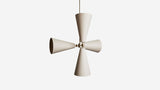 Workstead Pendolo Pendant IV Large, Hewn Brass with Natural Linen shade
