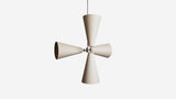 Workstead Pendolo Pendant IV Large, Brushed Nickel with Natural Linen shade