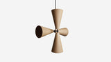 Workstead Pendolo Pendant IV Large, Hand Finished Bronze with Natural Burlap shade