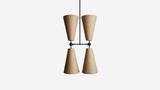 Workstead Pendolo Pendant IV Medium, Hand Finished Bronze with Natural Burlap shade