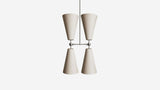 Workstead Pendolo Pendant IV Medium, Brushed Nickel with Natural Linen shade