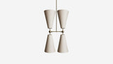 Workstead Pendolo Pendant IV Medium, Hewn Brass with Natural Linen shade