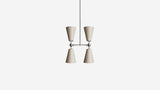 Workstead Pendolo Pendant IV Small, Brushed Nickel with Natural Linen shade