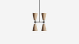 Workstead Pendolo Pendant IV Small, Hand Finished Bronze with Natural Burlap shade