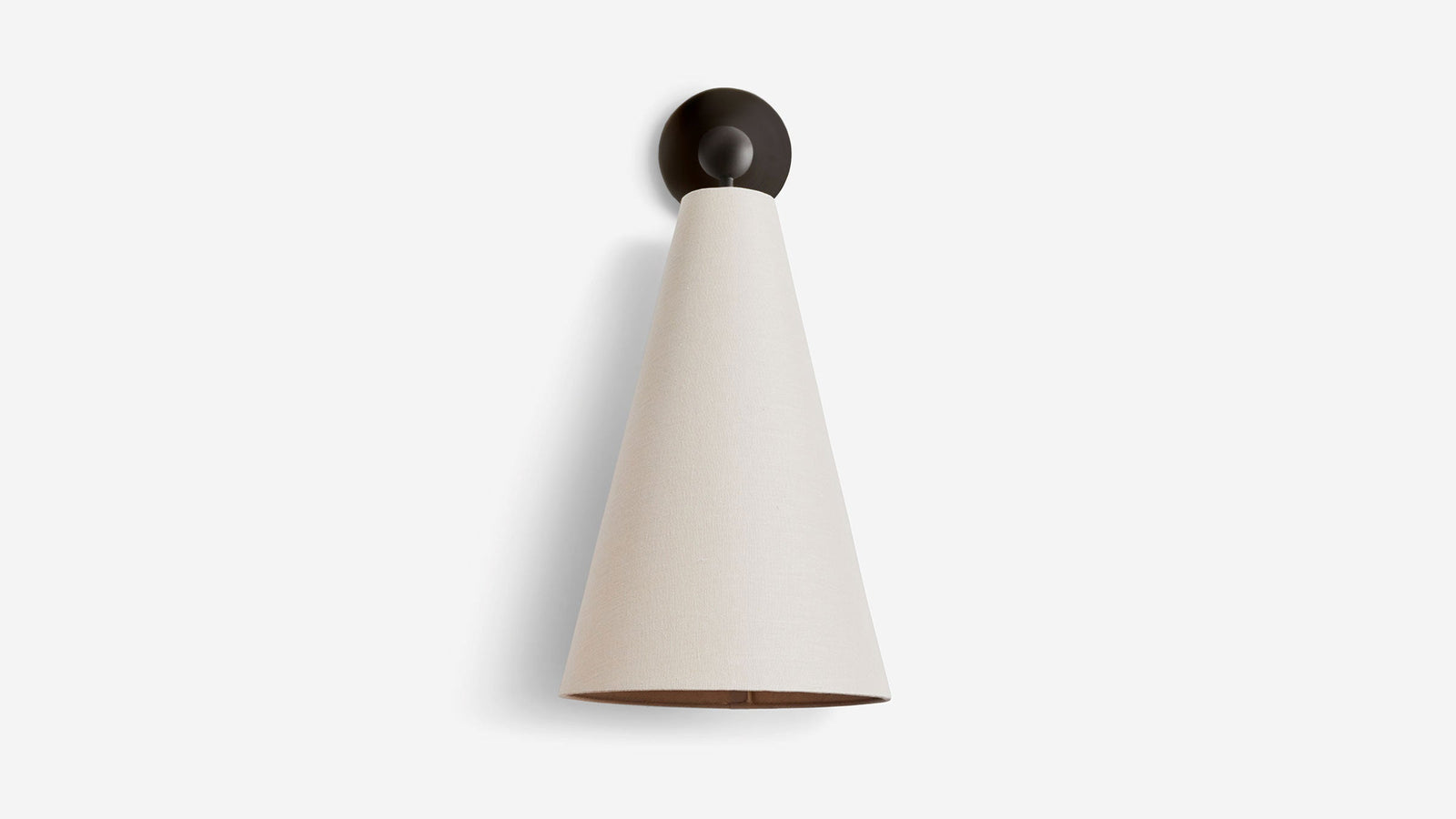 Workstead Pendolo Sconce Large in Hand Finished Bronze with Natural Linen shade