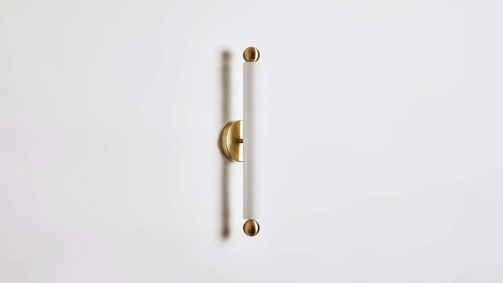 Workstead Tube Sconce Flush Mount Medium in Hewn Brass