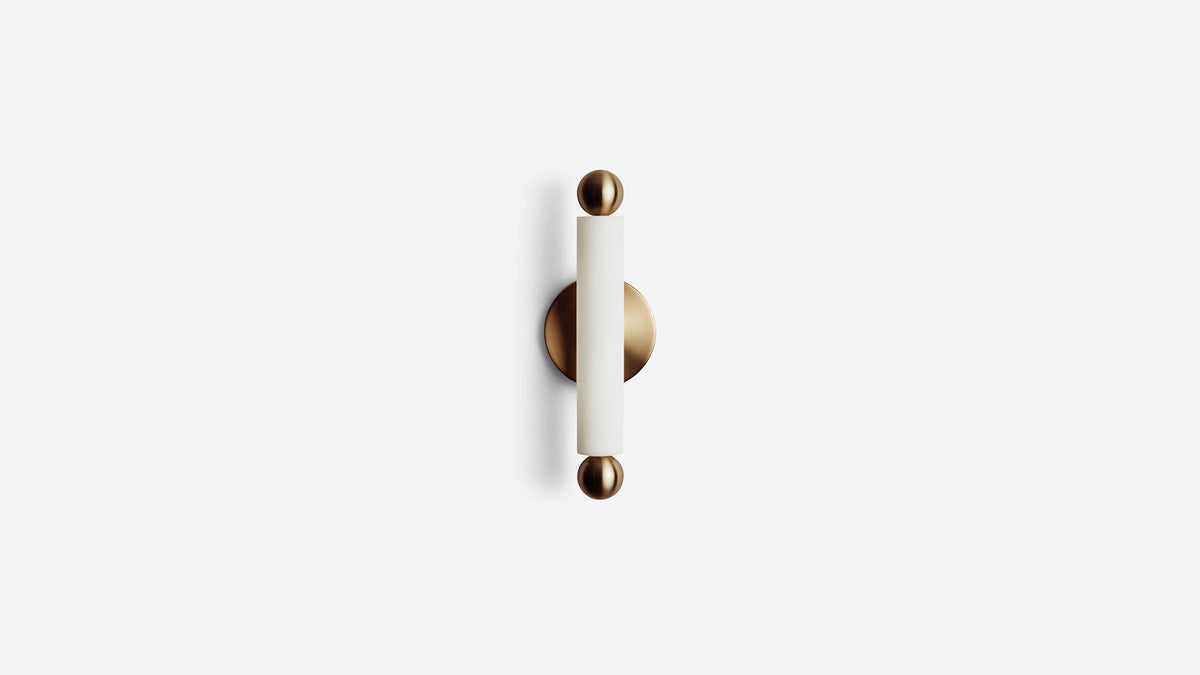 Workstead Tube Sconce Flush Mount Small in Lost Brass